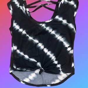 Black and White Tie-Dye Women's Top